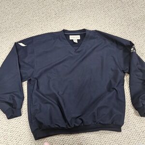 Cutter & Buck Jacket Mens XXL Navy‎ Blue Solid Windbreaker Pullover V-Neck Golf